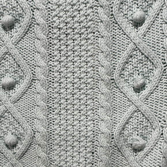 Free People Mint Cable Knit Tie-Front Crop Top - Picture 4 of 6